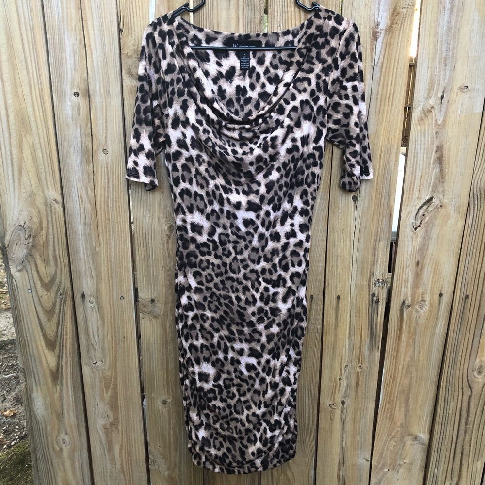 INC Leopard Bodycon Dress Size M